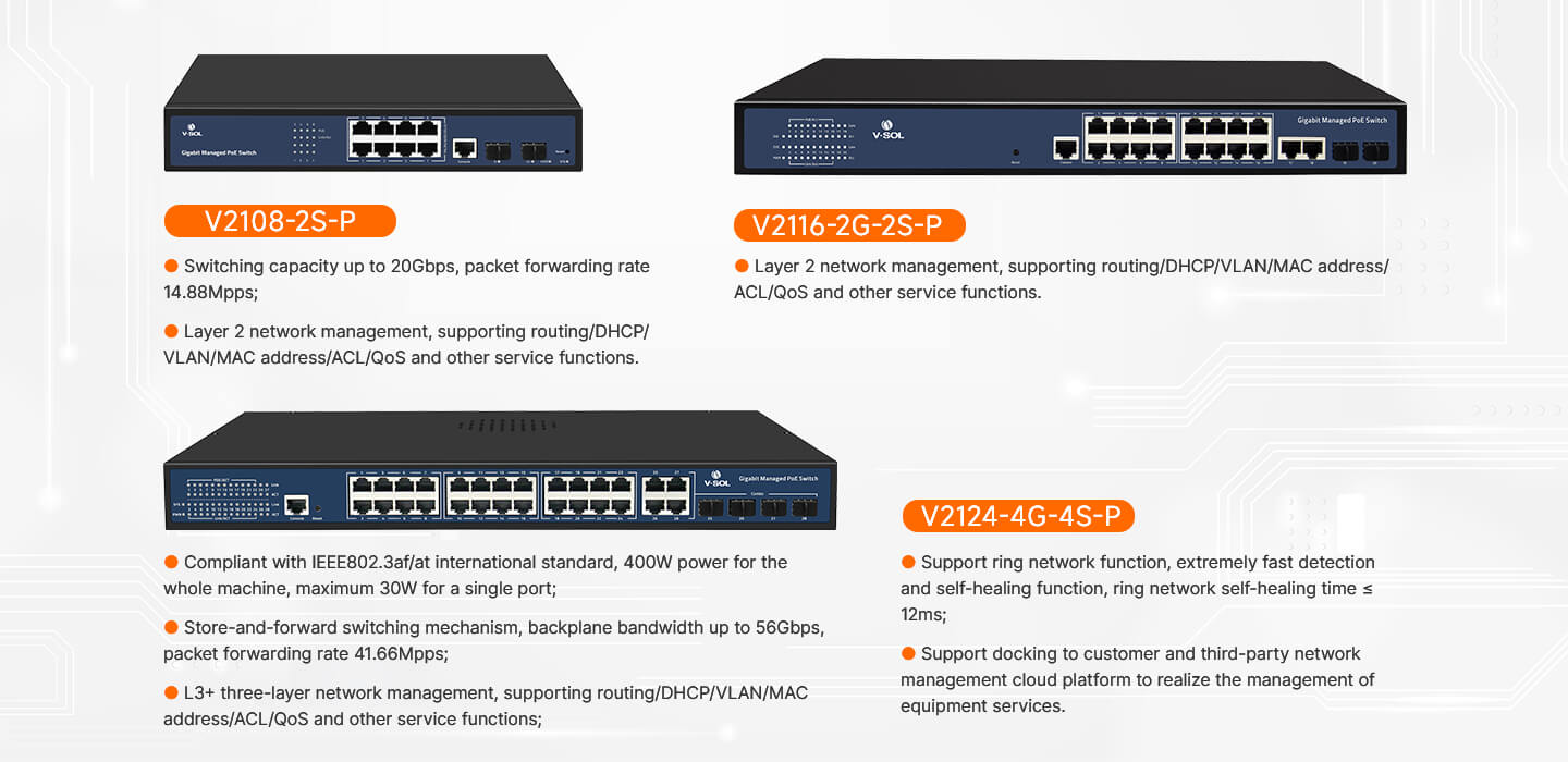 V21XX L2 Managed PoE Switches Product Features